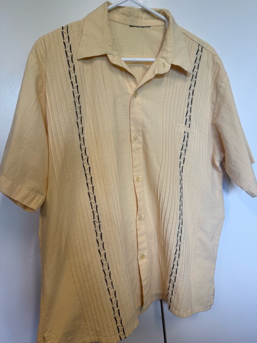 Vintage Havana button down shirt.  Cigar pocket and great embroidery details.